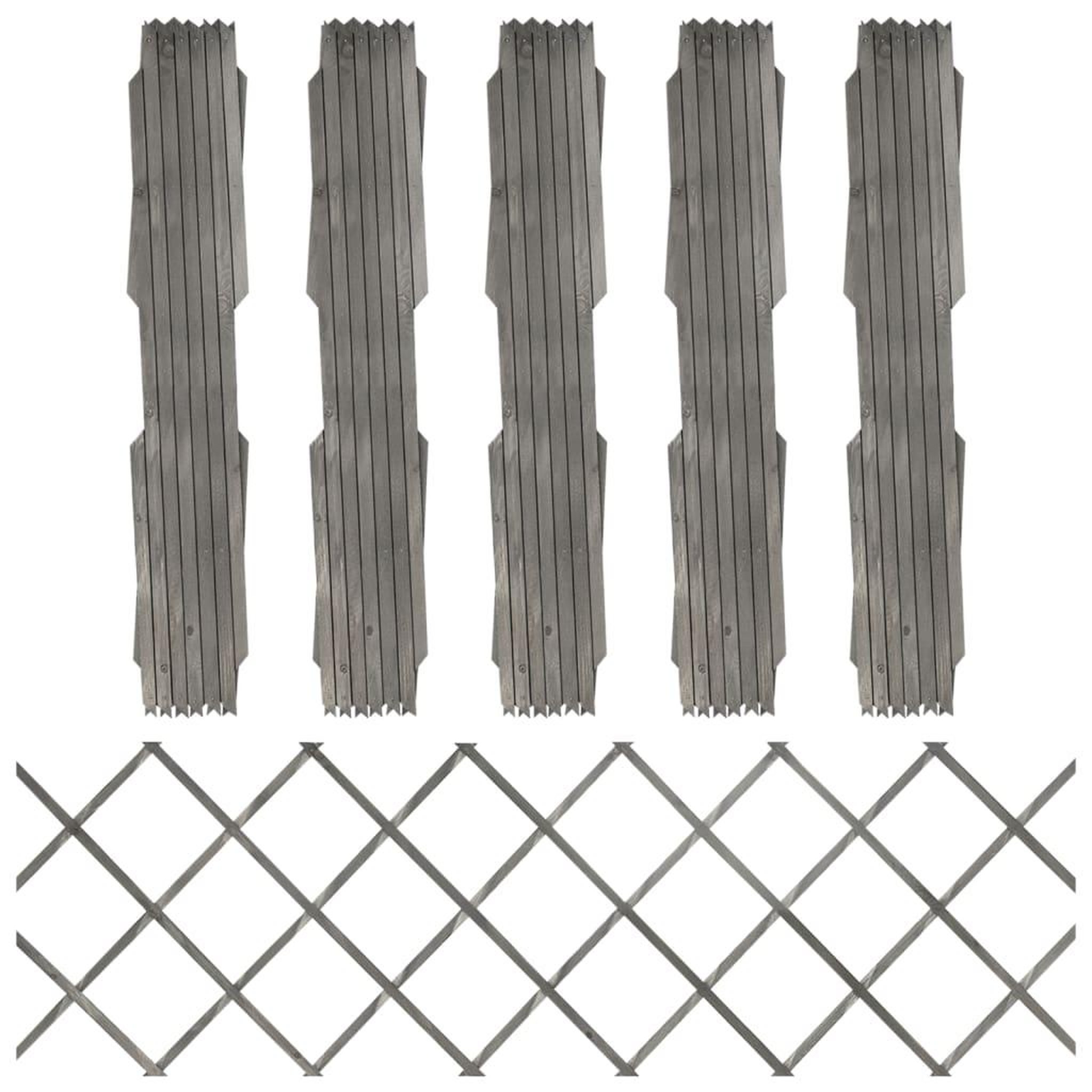 Voir la diapositive 1 : VIDAXL Cloture a treillis 5 pcs Gris Bois de sapin massif 180x60 cm
