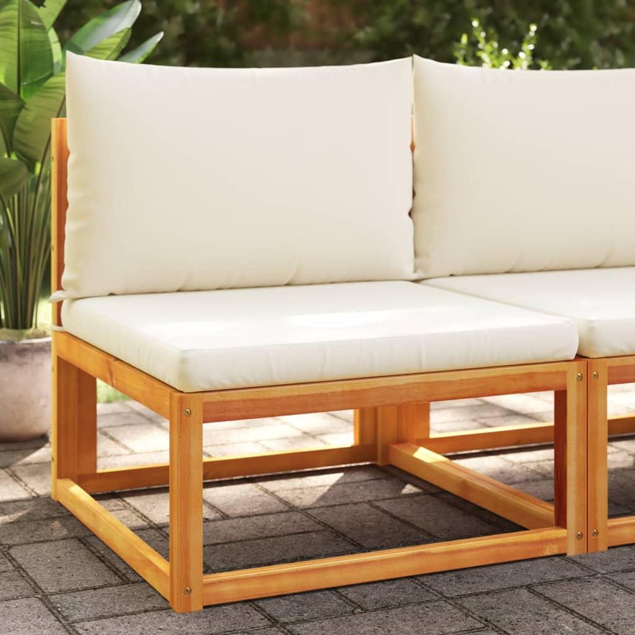 VIDAXL Canape de jardin sans accoudoirs coussins bois massif d'acacia