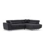 Voir la diapositive 1 : BEST MOBILIER Baoji - canapé d'angle droit 5 places convertible avec têtières et coffre en velours côtelé