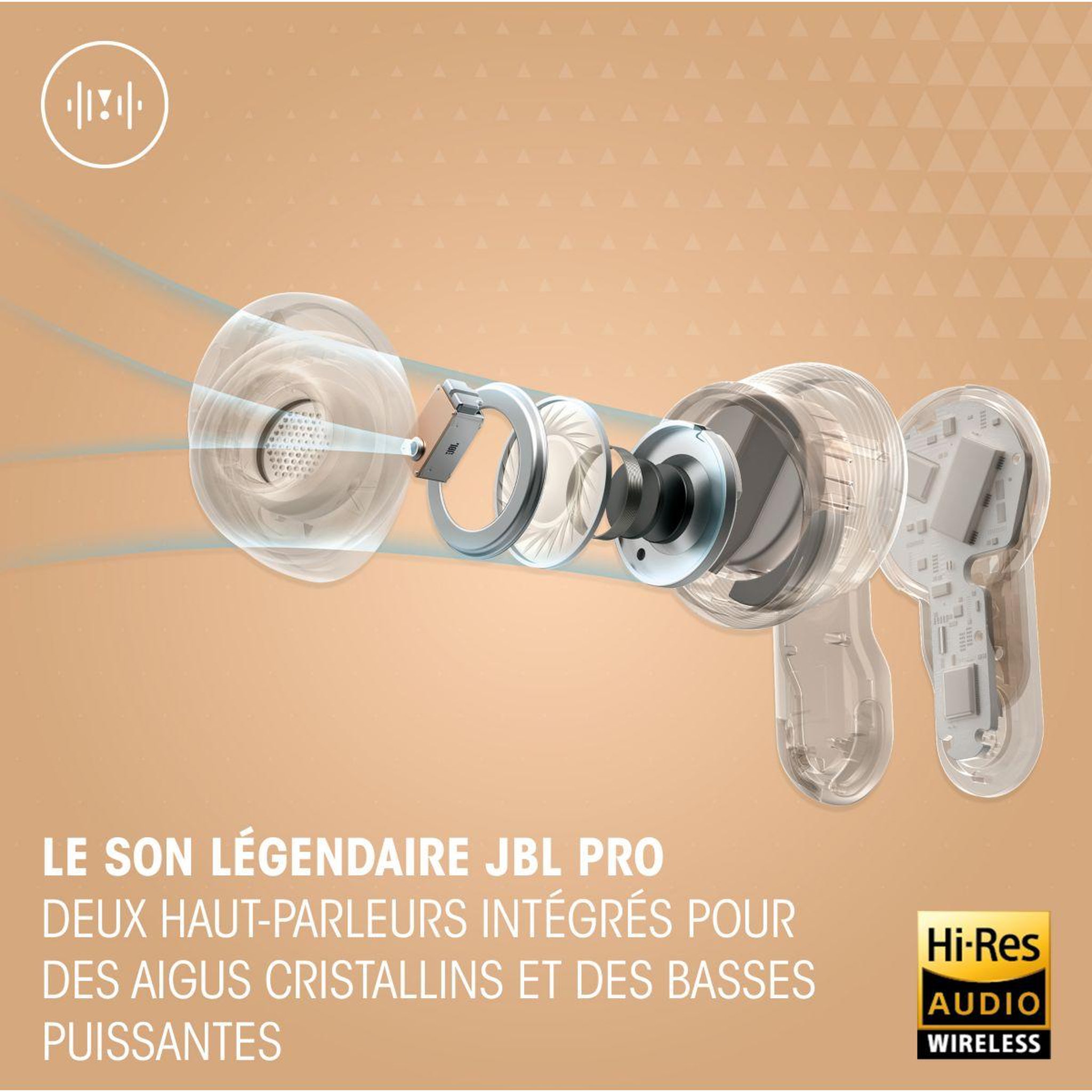 Voir la diapositive 4 : JBL Ecouteurs Tour Pro 3 Champagne