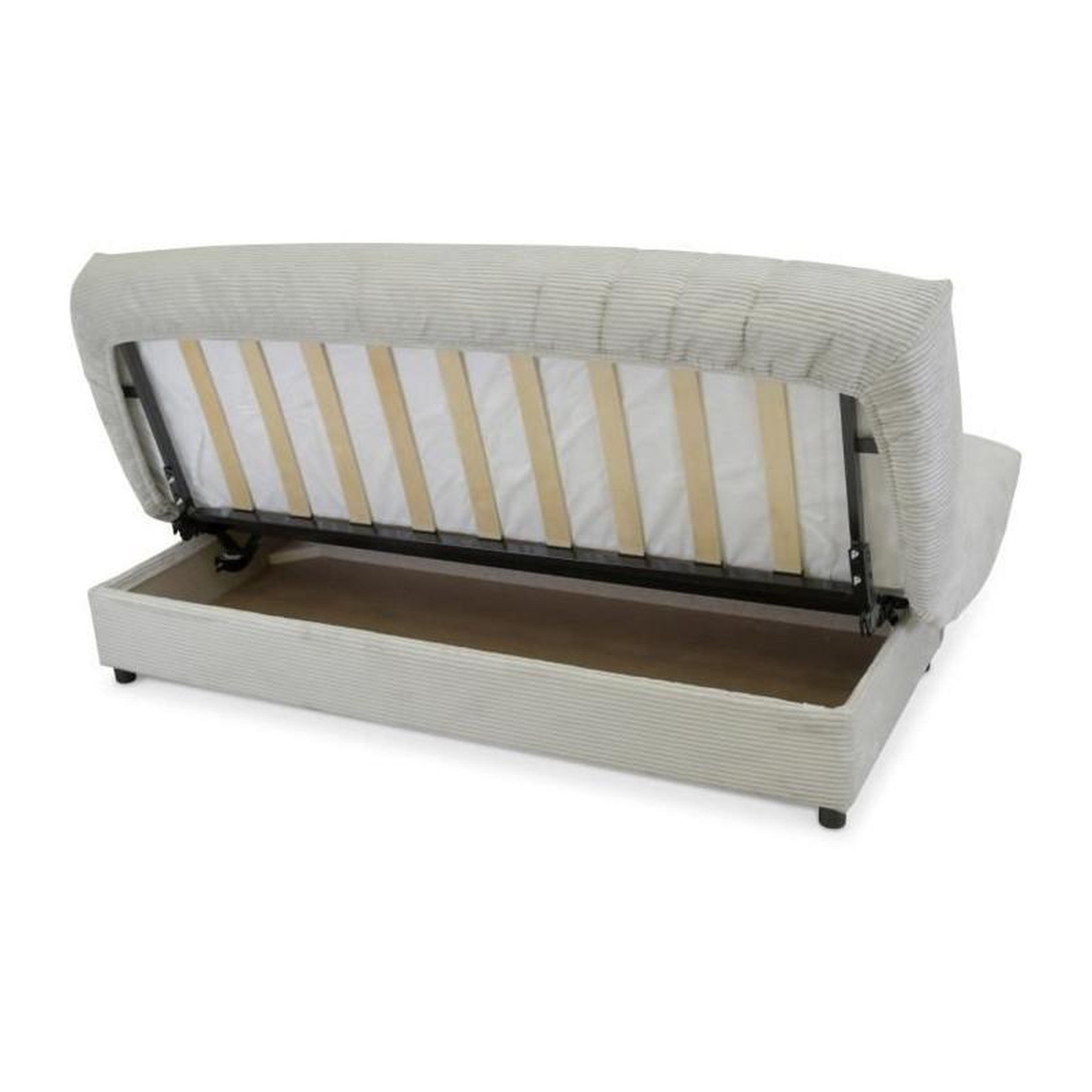 Voir la diapositive 6 : GRUHIER Clic-clac - BEIJA - 3 places - Velours côtelé beige - 130 x 190 x13 cm