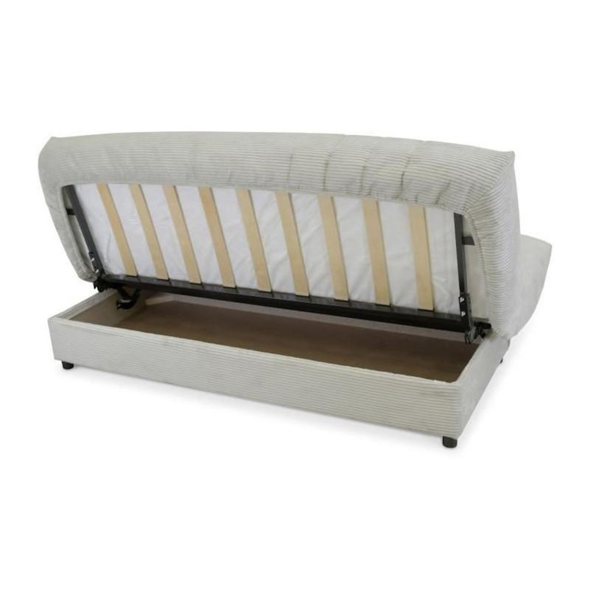 GRUHIER Clic-clac - BEIJA - 3 places - Velours côtelé beige - 130 x 190 x13 cm