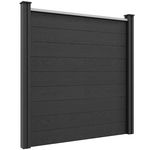 OUTSUNNY Clôture de jardin brise vue occultant modulable WPC bois composite alu gris