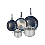 ELO Ensemble de 3 Poêles de cuisson 20, 24 et 28 cm et 2 faitouts 14 et 20 cm Elo Prima Brillant