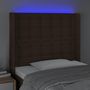 Voir la diapositive 4 : VIDAXL Tete de lit a LED Marron fonce 103x16x118/128 cm Tissu