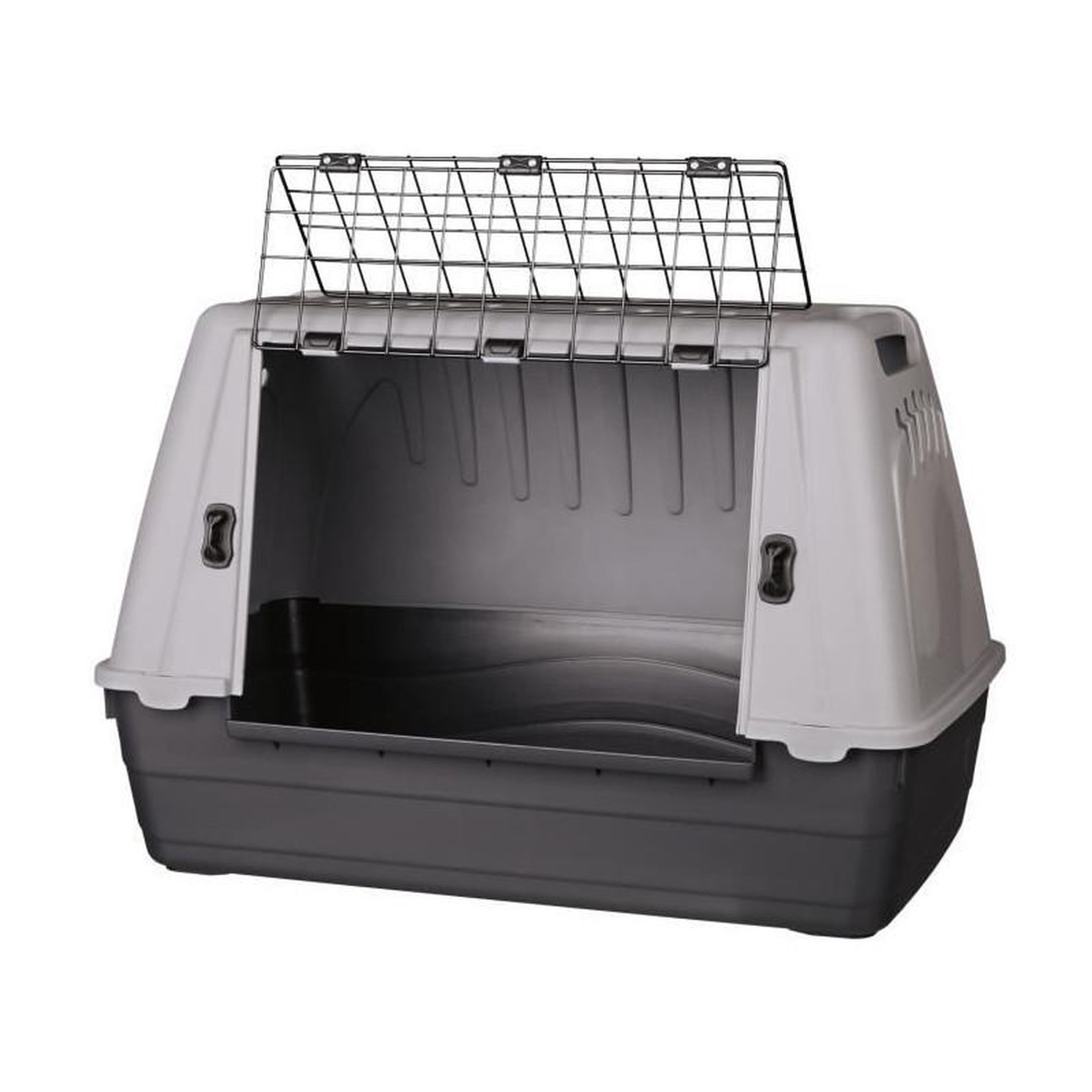 Trixie Box de transport TRIXIE Journey - Recyclé - S–M: 77 × 51 × 43 cm - Noir et gris