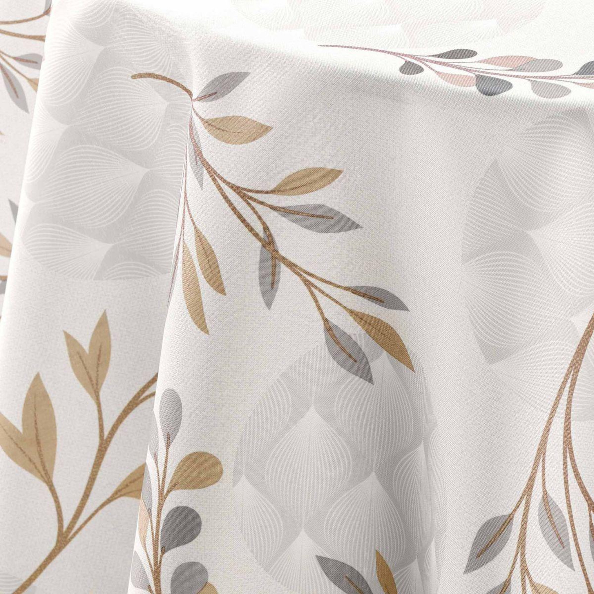 Voir la diapositive 3 : Douceur d'Intérieur Nappe ronde antitache imprimé  manola  180cm naturel