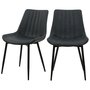 Voir la diapositive 1 : Rendez vous déco Lot de 2 chaises en cuir synthétique taupe et métal noir - Killi