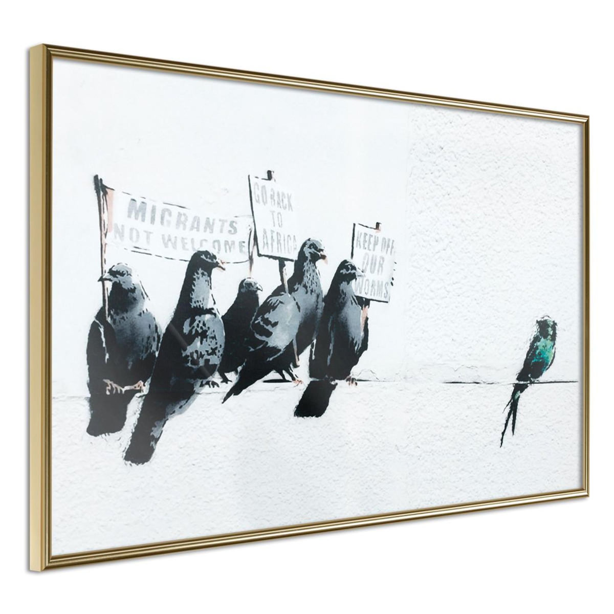 Paris Prix Affiche Murale Encadrée  Banksy Pigeons