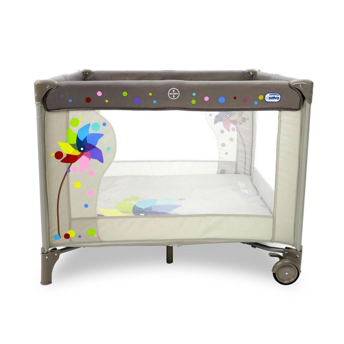 Asalvo Parc Bébé Carré Windmill Pliable avec Sécurité Renforcée