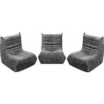 Habitat et Jardin Lot de 3 chauffeuses pour canapé modulables en tissu texturé  Velasca  - Gris