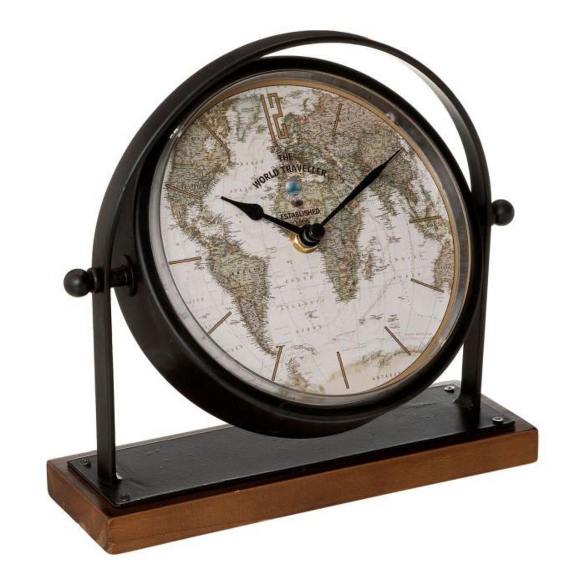 ATMOSPHERA Horloge à Poser Vintage  Flavia  21cm Noir