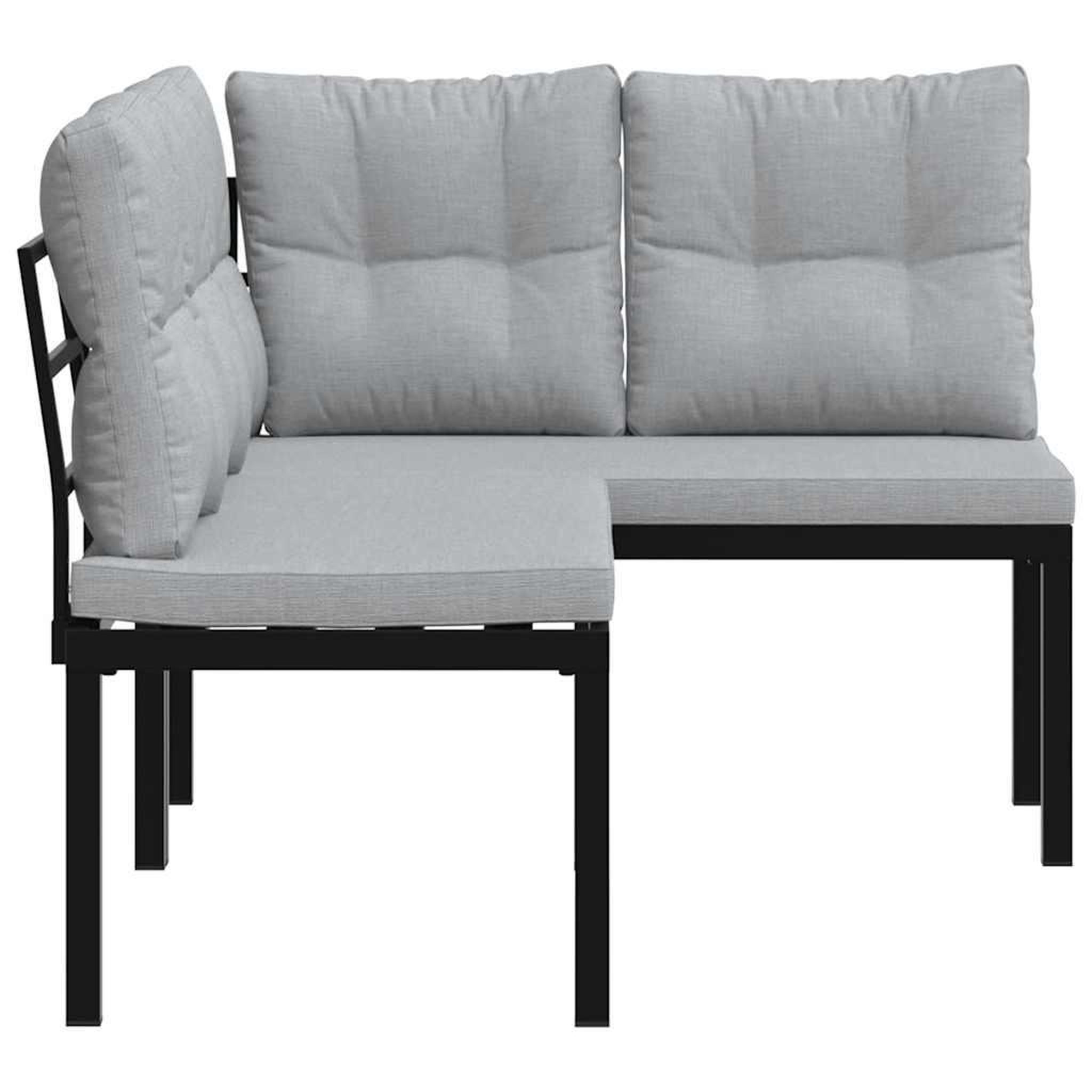 Voir la diapositive 4 : VIDAXL Bancs de jardin avec coussins lot de 2 acier enduit de poudre