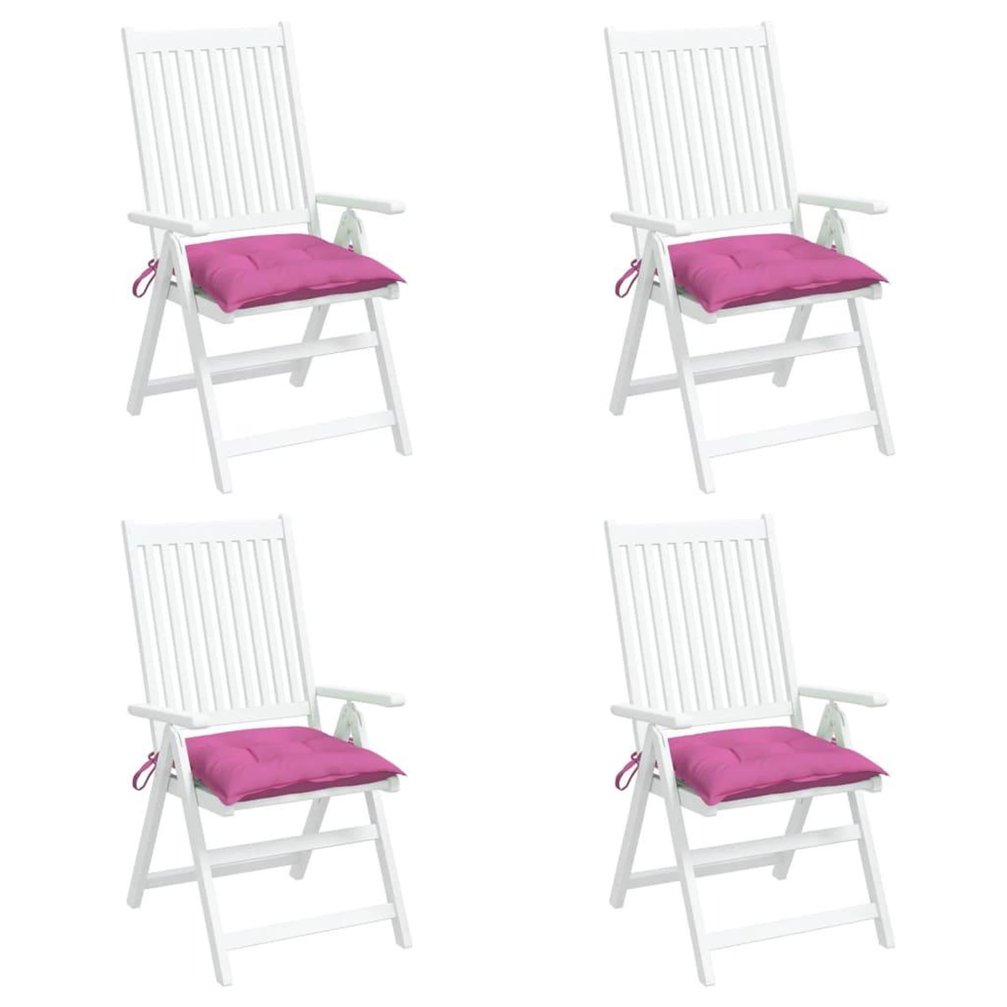 Voir la diapositive 4 : VIDAXL Coussins de chaise lot de 4 rose 40x40x7 cm tissu