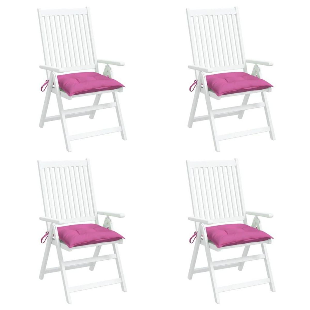 VIDAXL Coussins de chaise lot de 4 rose 40x40x7 cm tissu