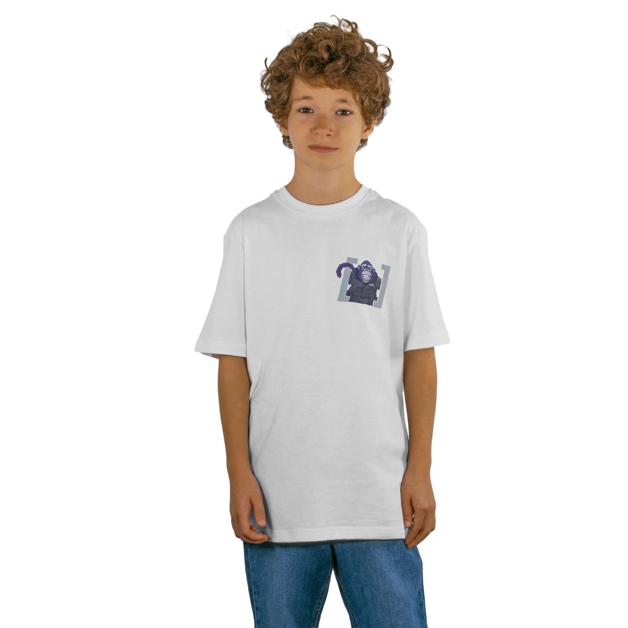Voir la diapositive 1 : CAPSLAB T-shirt enfant confort fit avec print devant et dos monkey business