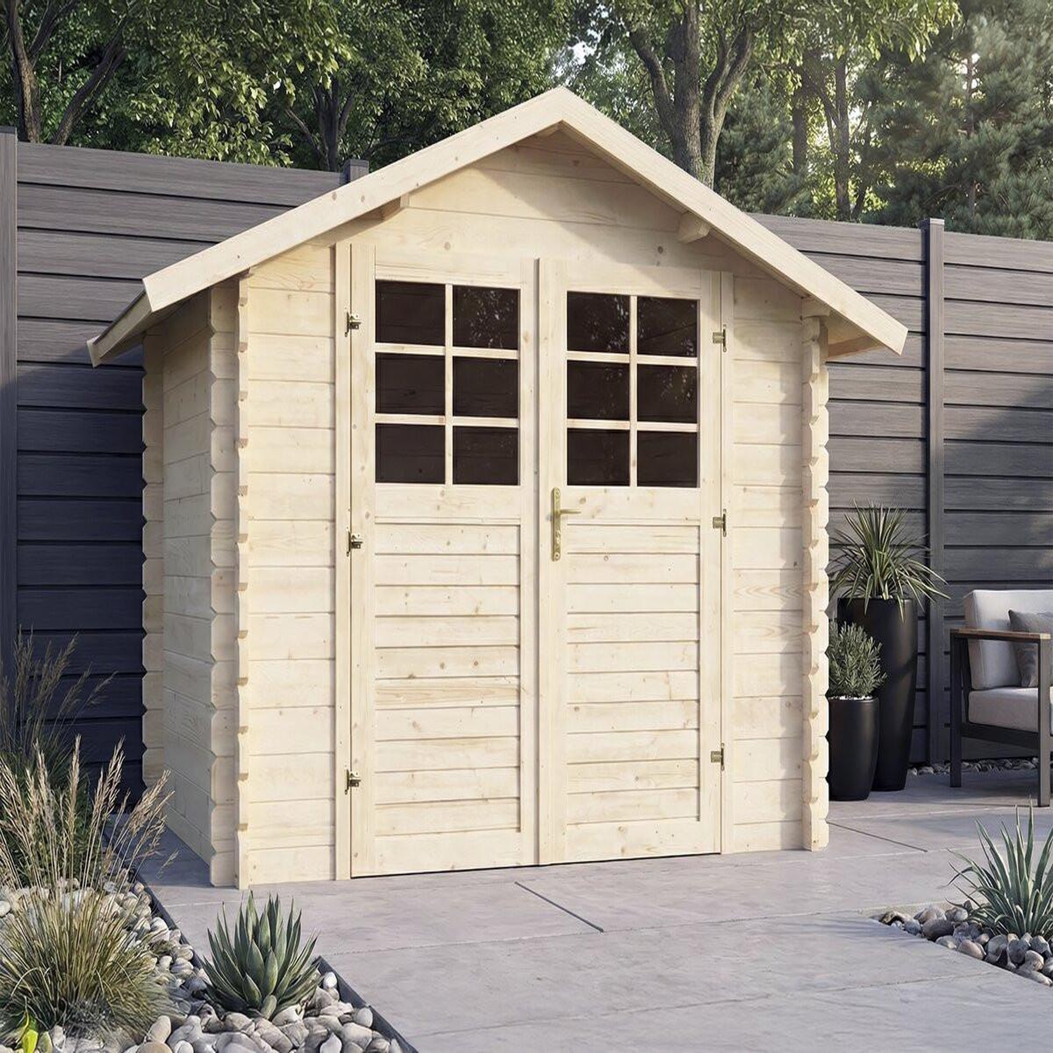 Voir la diapositive 2 : Habitat et Jardin Abri de jardin en bois  beaufort  - 6.94 m² -  287 x 241 cm - 28 mm