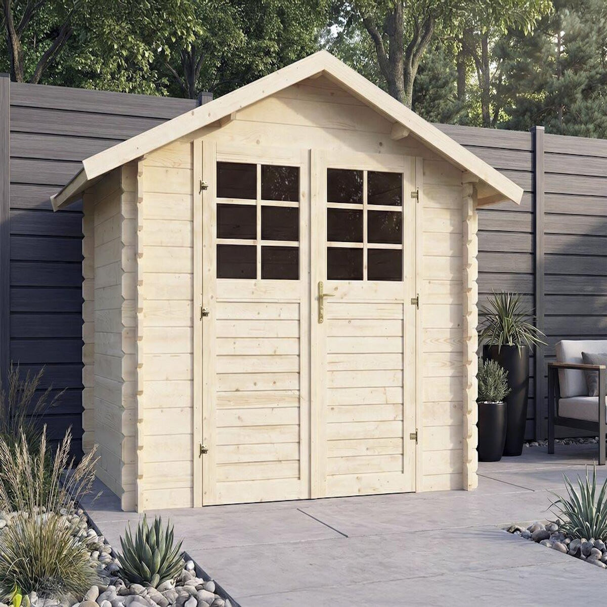 Habitat et Jardin Abri de jardin en bois  Beaufort  - 6.94 m² -  287 x 241 cm - 28 mm