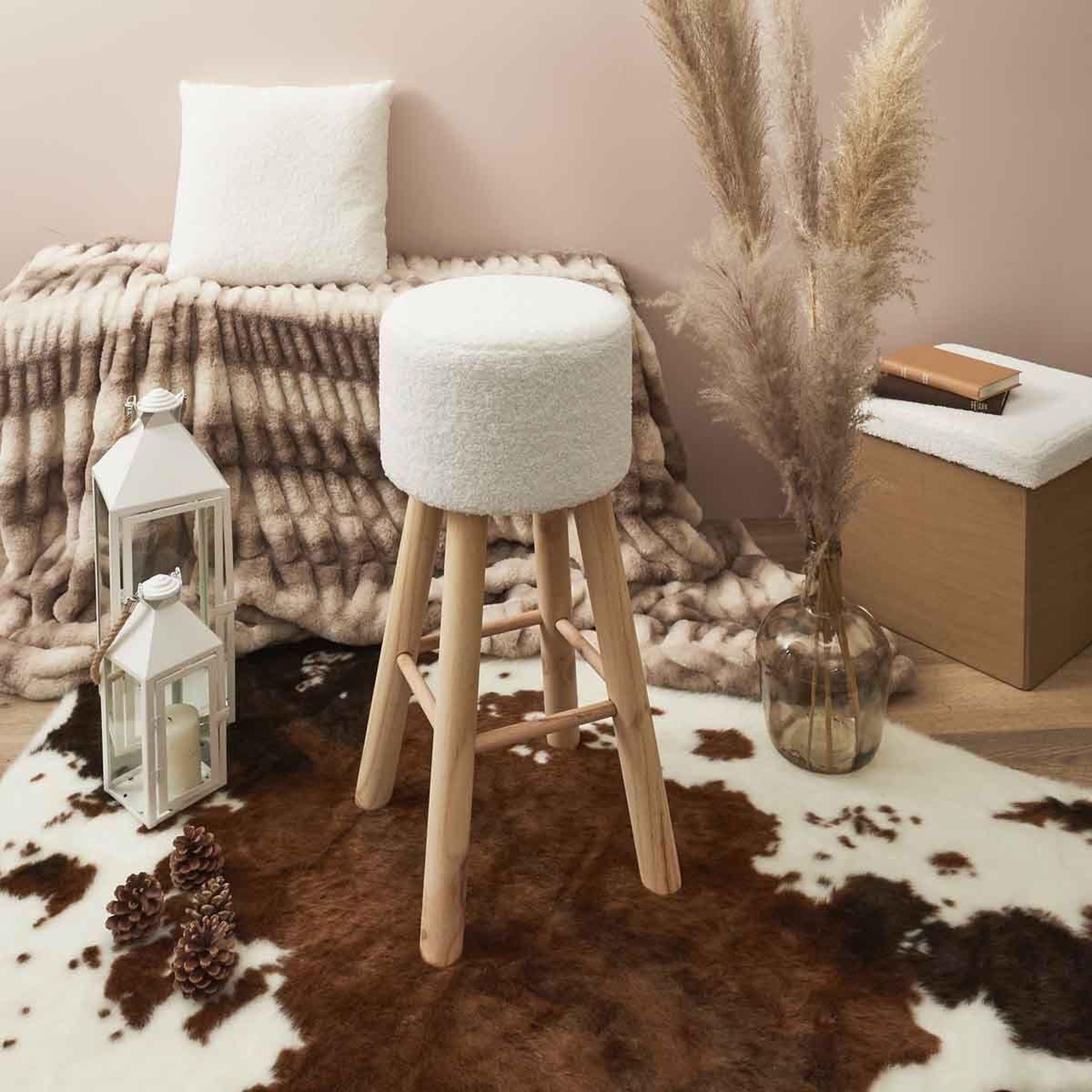Voir la diapositive 5 : The Home Deco Factory Lot de 2 tabourets de bar  freya  68cm blanc