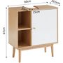 Voir la diapositive 7 : Meuble de salle de bain sous-vasque 2 niches et 1 porte L60cm QUARTEIRA