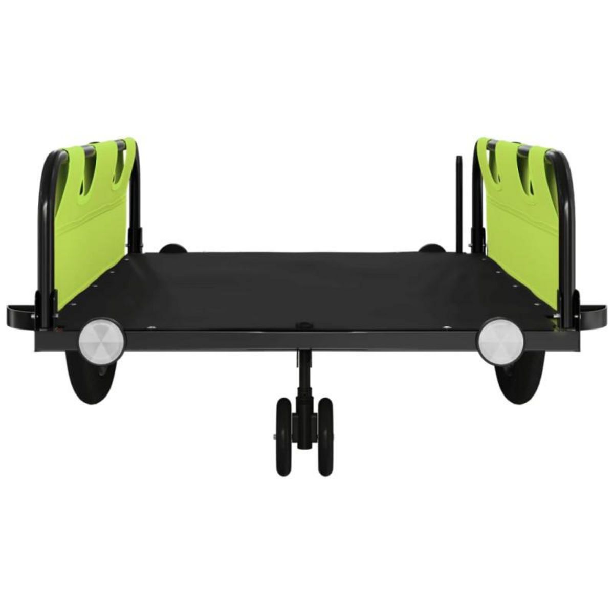 VIDAXL Remorque de vélo vert et noir tissu oxford et fer