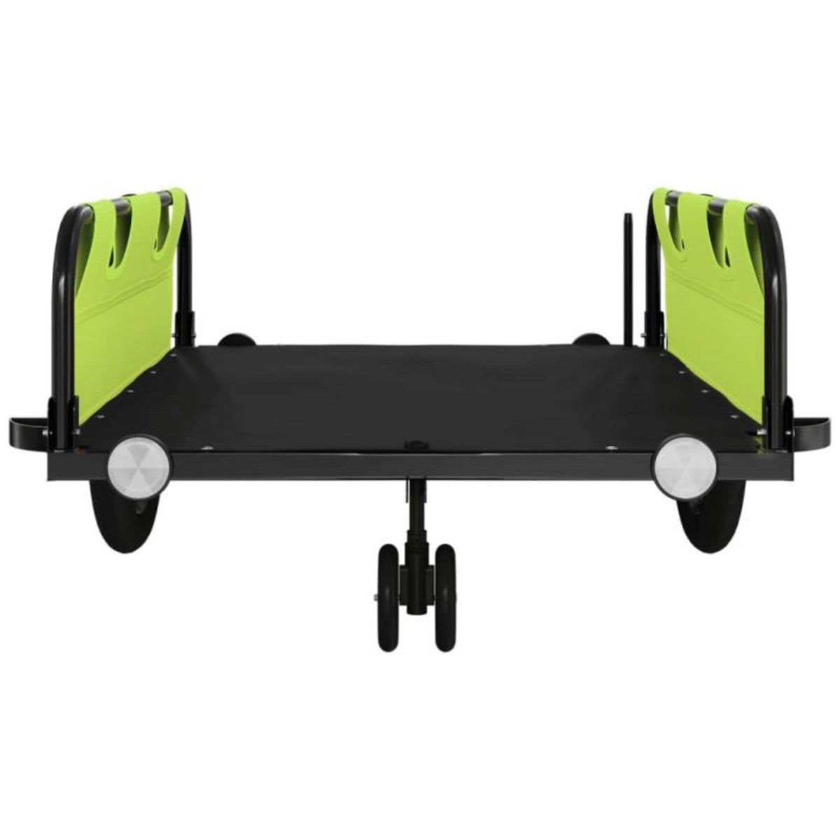VIDAXL Remorque de vélo vert et noir tissu oxford et fer