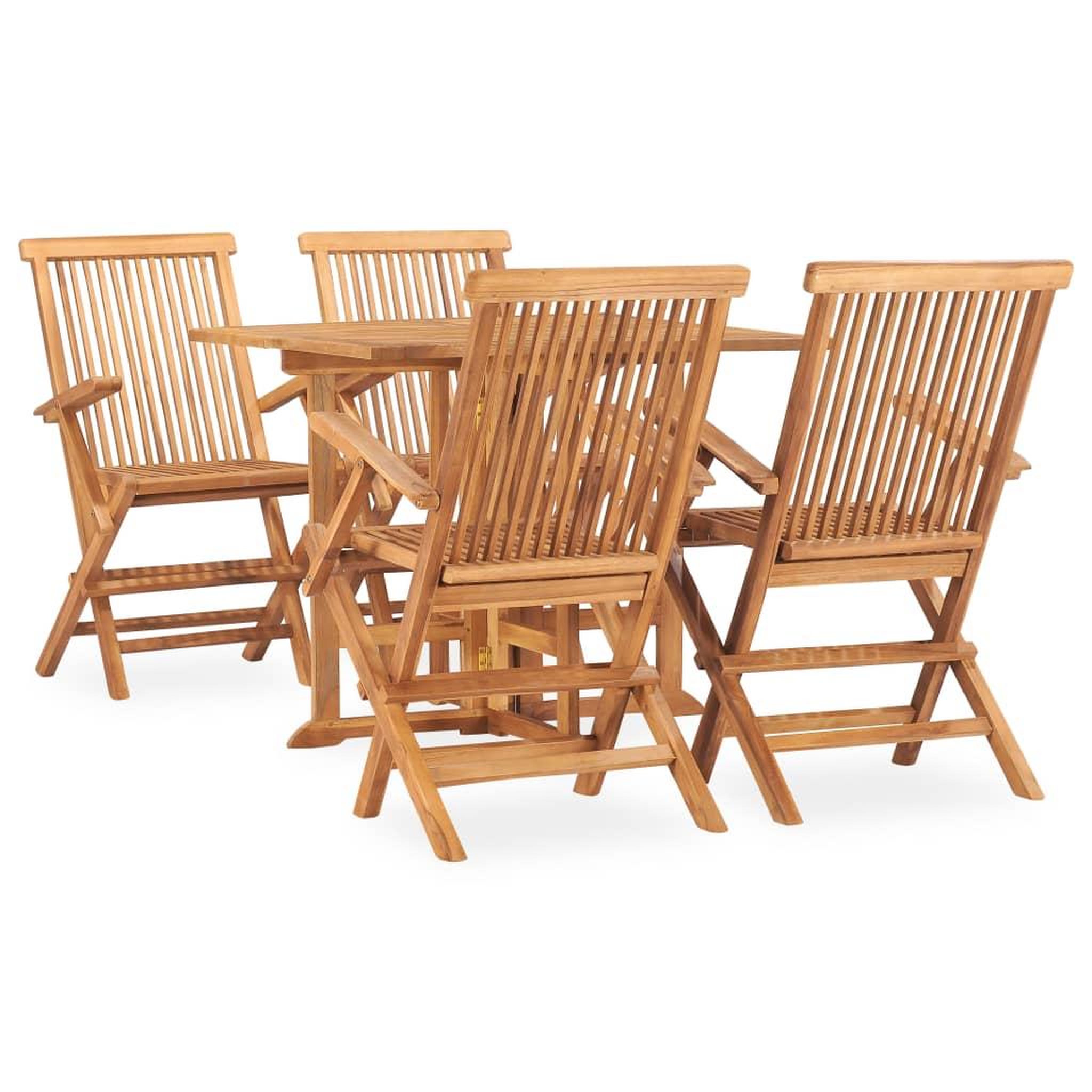VIDAXL Ensemble a manger d'exterieur pliable 5 pcs Bois solide de teck