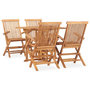 Voir la diapositive 1 : VIDAXL Ensemble a manger d'exterieur pliable 5 pcs Bois solide de teck