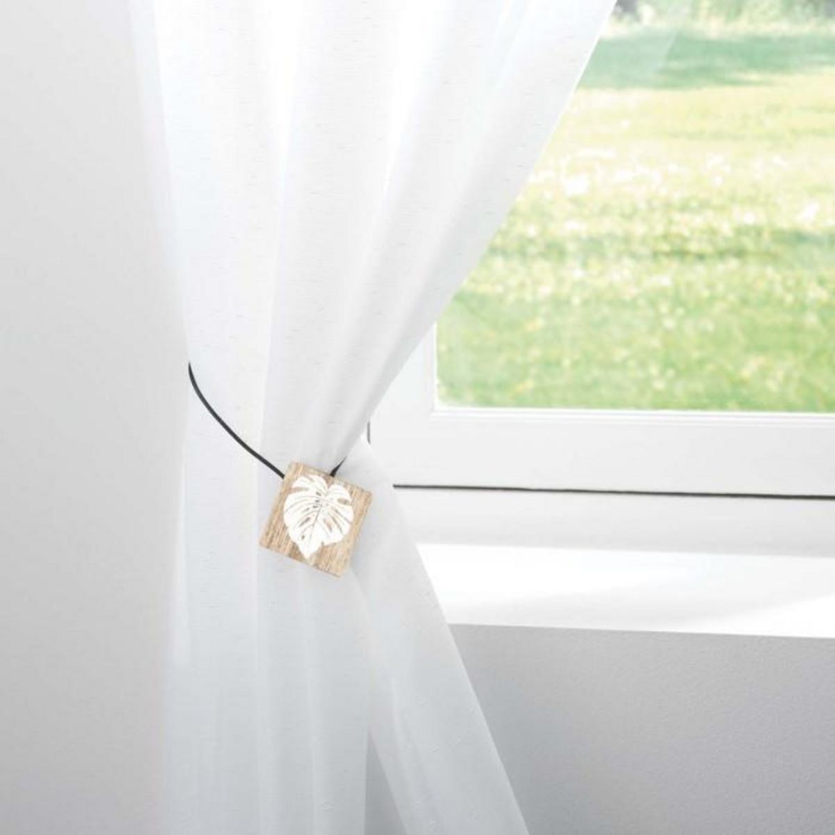 Paris Prix Embrasse de Rideau Aimantée  Caducia  43cm Blanc