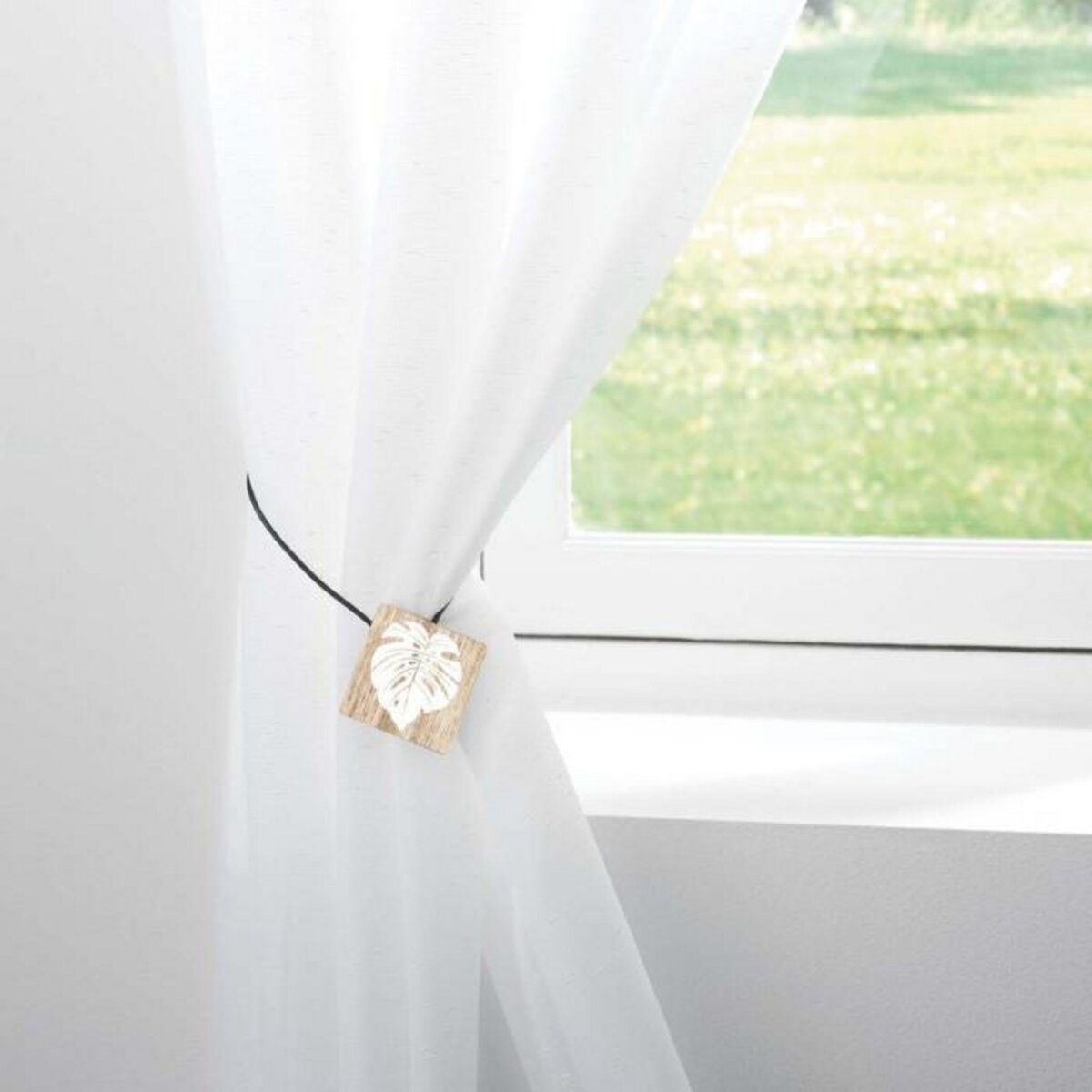 Paris Prix Embrasse de Rideau Aimantée  Caducia  43cm Blanc