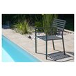 City Garden Fauteuil de jardin empilable en aluminium anthracite GASTON