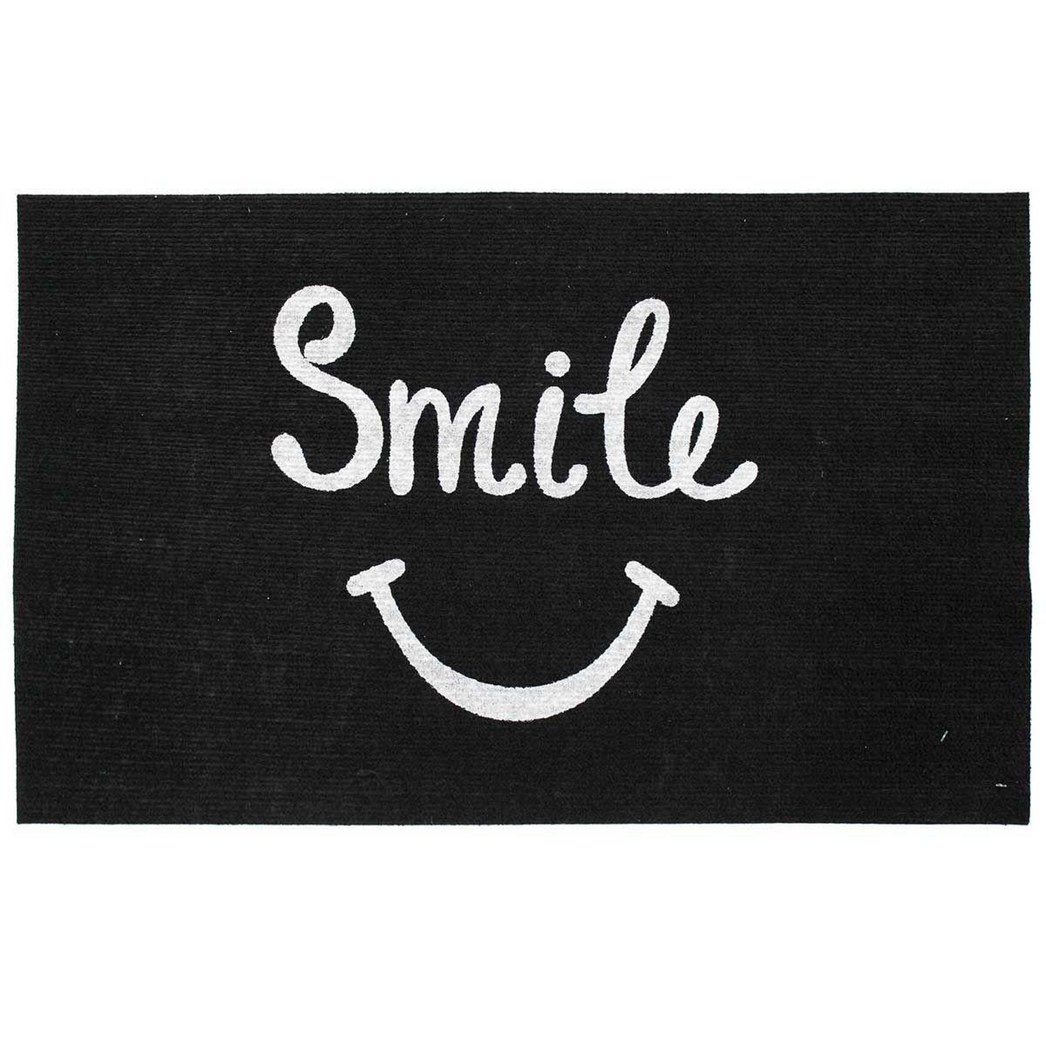 Douceur d'Intérieur Tapis imprimé phosphorescent  smile  45x70cm noir
