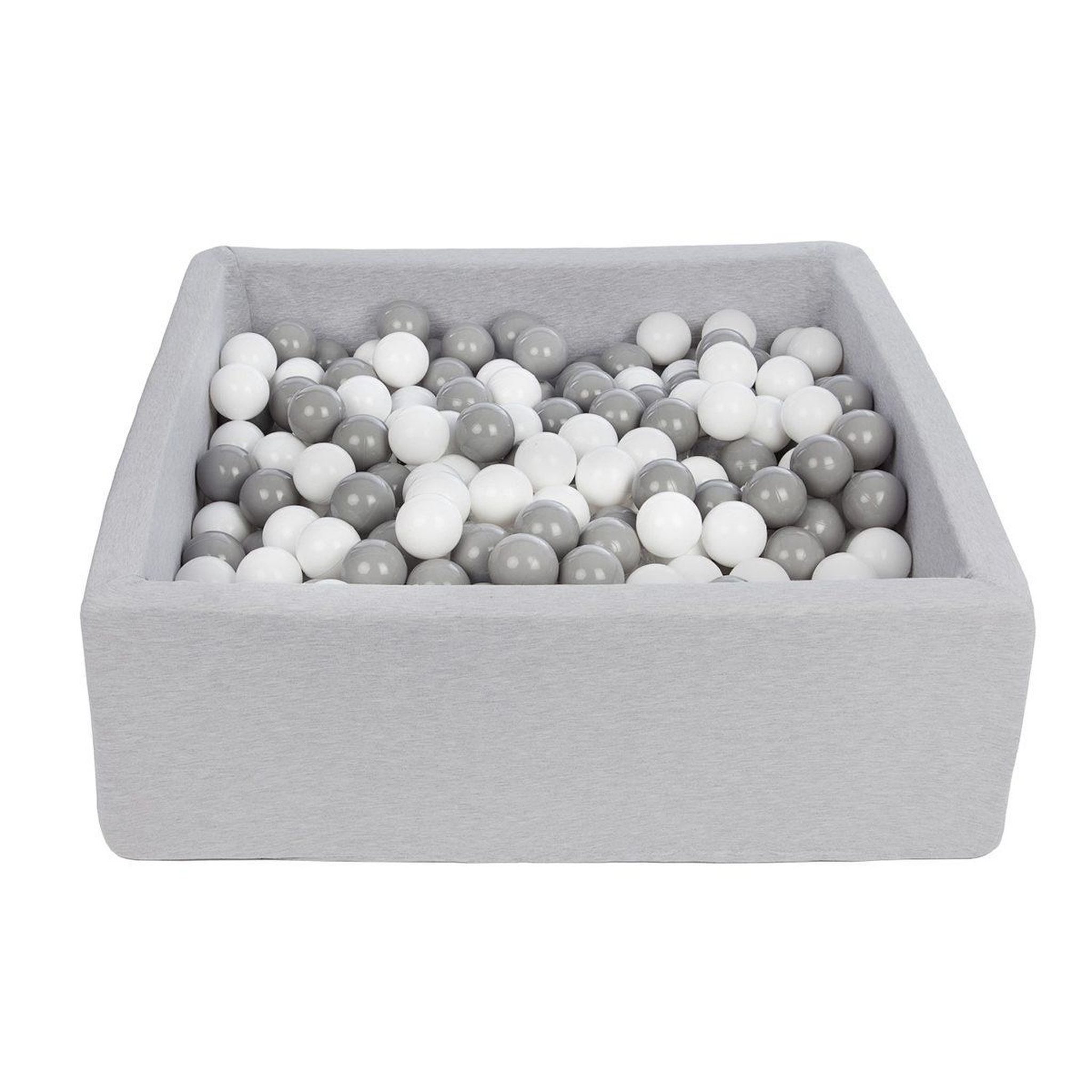VELINDA Piscine à balles pour enfant, 90x90 cm, aire de jeu + 450 balles blanc,gris