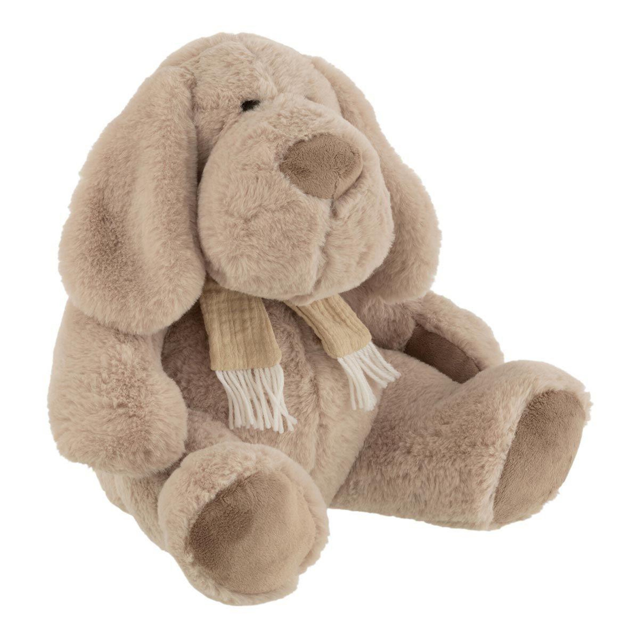J-LINE Peluche enfant chien assis  walter  30cm beige