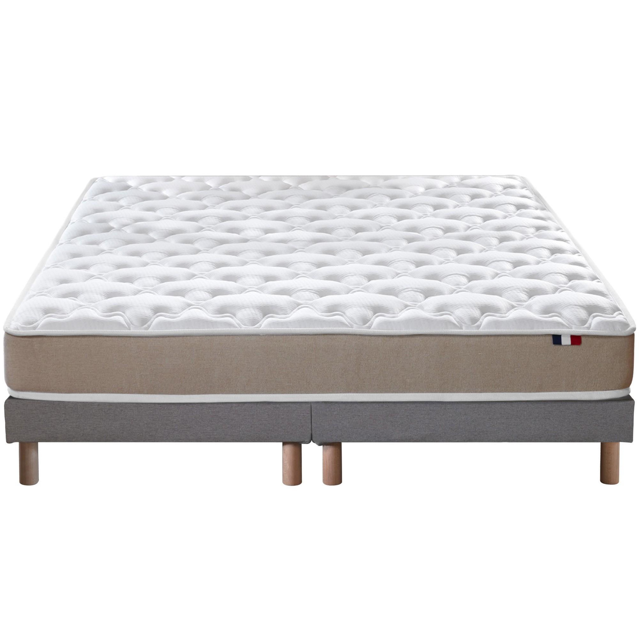 Voir la diapositive 1 : IDLITERIE Ensemble Matelas accueil Latex 3 zones INITIAL - Bi Confort Mousse & Latex + Sommier - Made in France