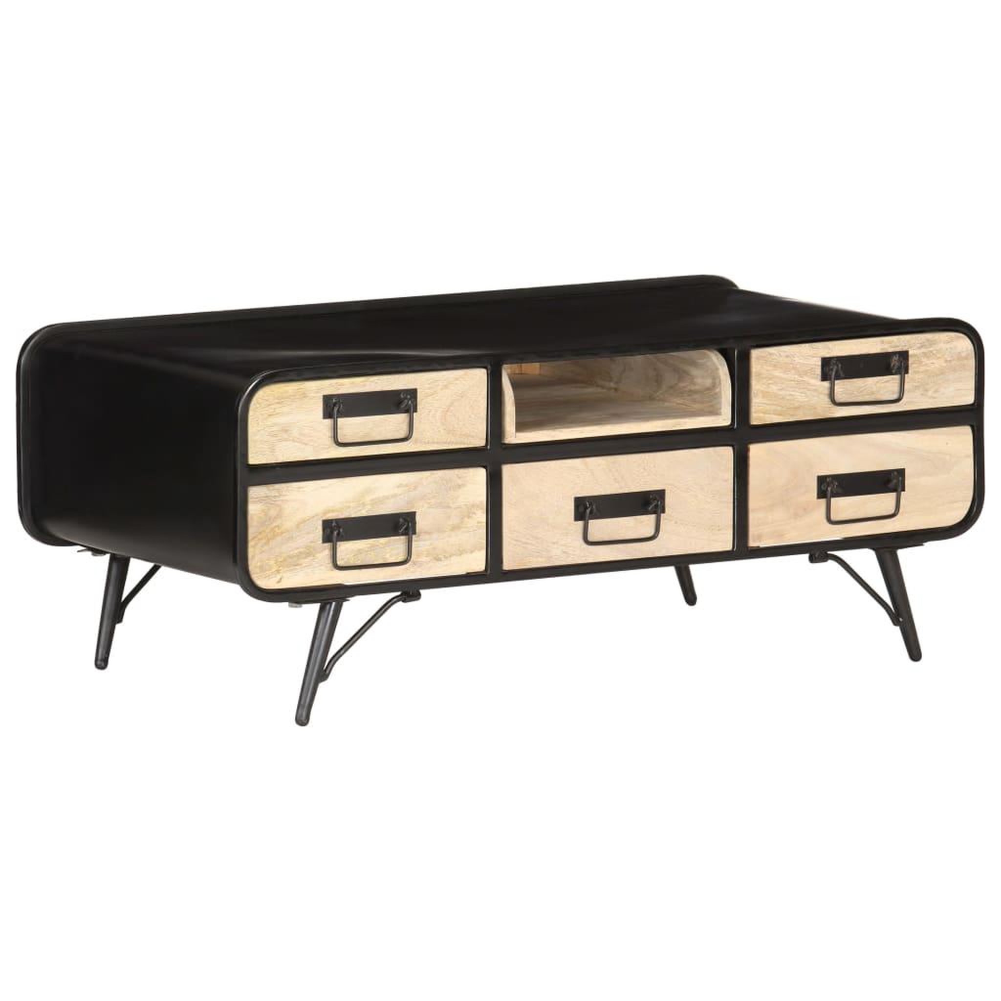 Voir la diapositive 1 : VIDAXL Table basse 100x50x40 cm Bois de manguier massif
