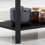 Voir la diapositive 5 : HOMCOM Desserte de jardin - desserte pour plancha - chariot de service à roulettes multi-rangements acier noir