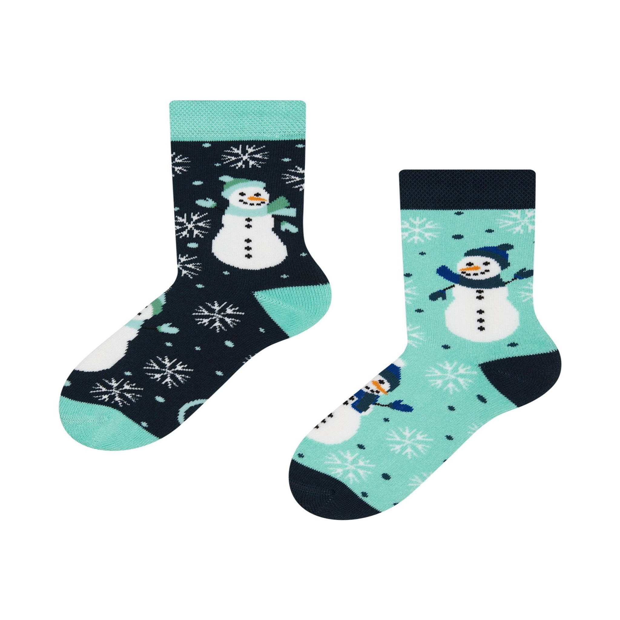 DEDOLES Chaussettes chaudes enfants bonhomme de neige joyeux. Coloris disponibles : Multicolore