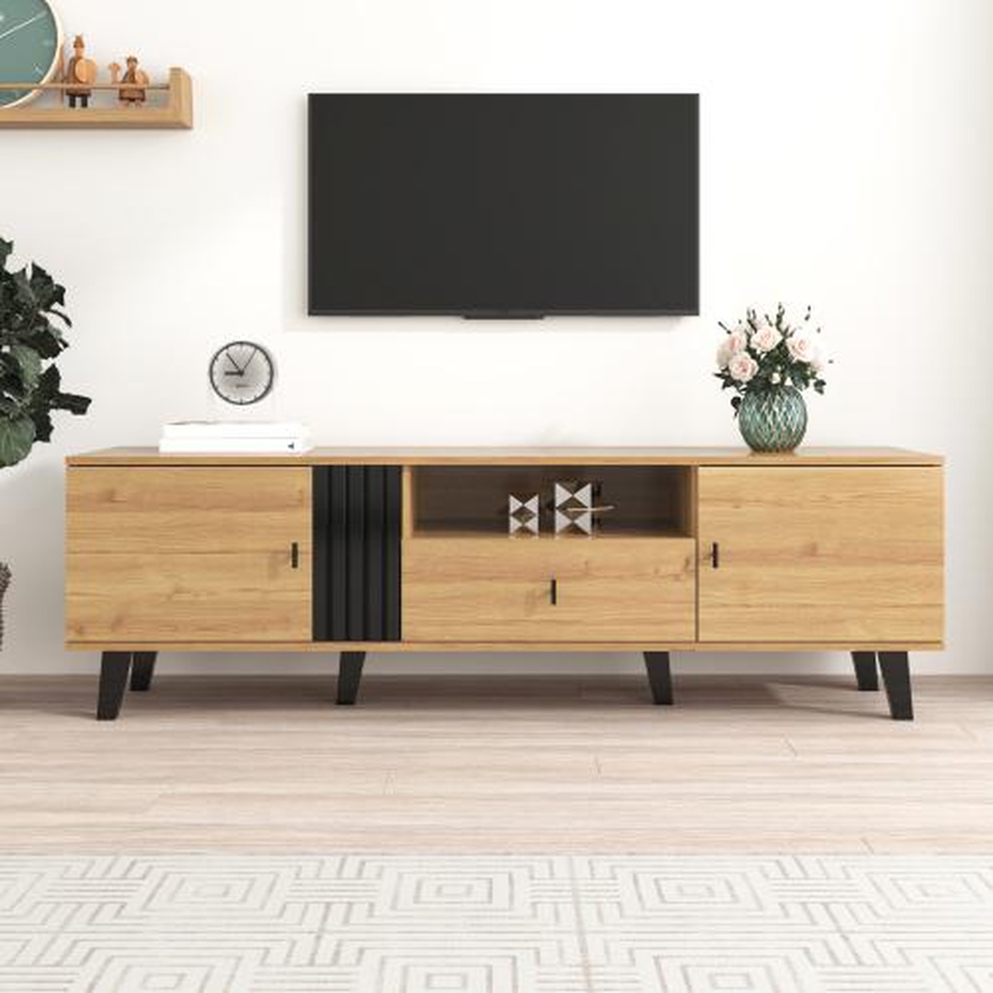 Voir la diapositive 2 : MERAX Meuble tv naturel 170 cm panneau de particules