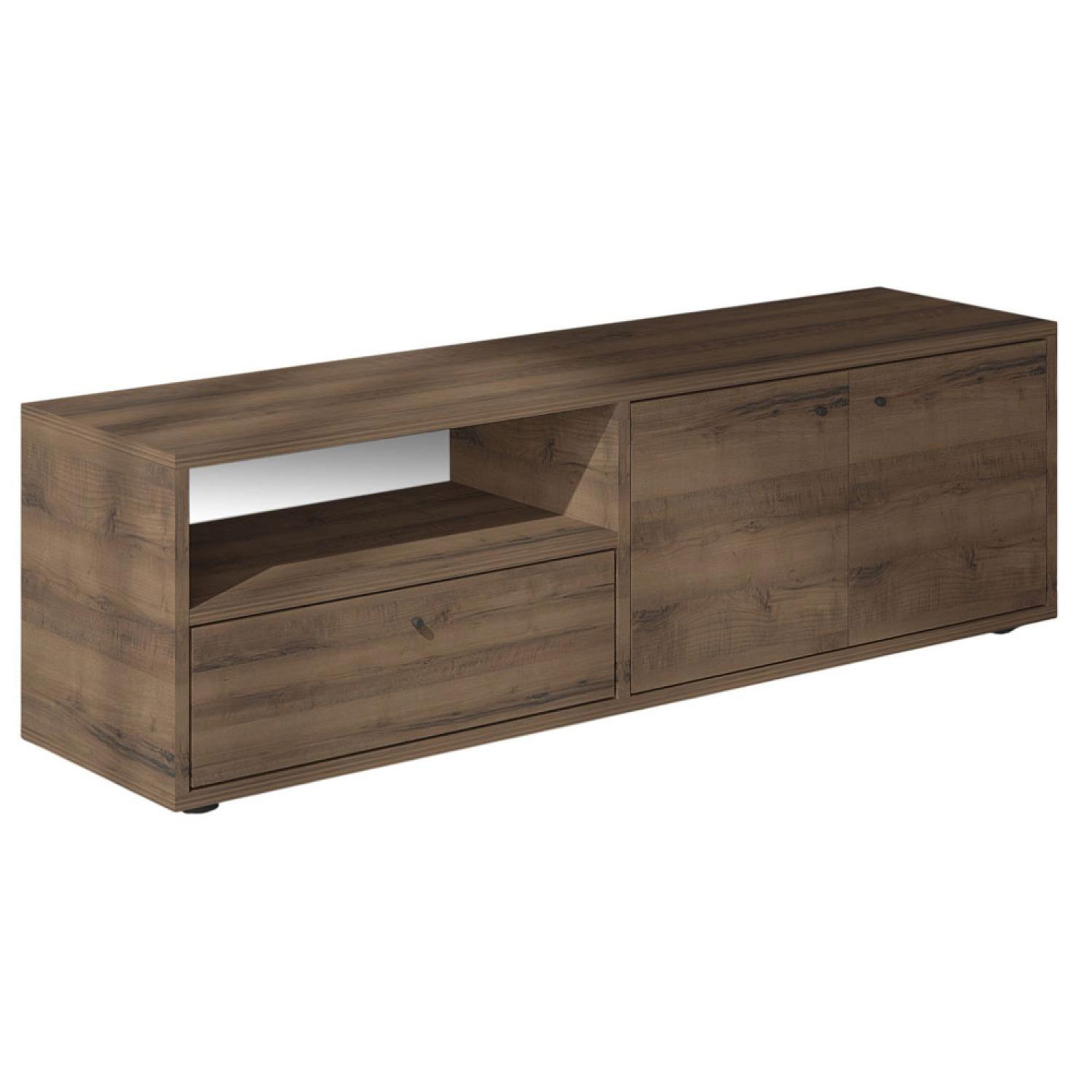 CONCEPT USINE Meuble tv avec placards et niche aspect bois de noyer 136cm oaki