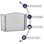 Voir la diapositive 6 : HOMCOM Pare-feu cheminée ou poêle - pare-étincelles 3 volets pliables acier métal noir