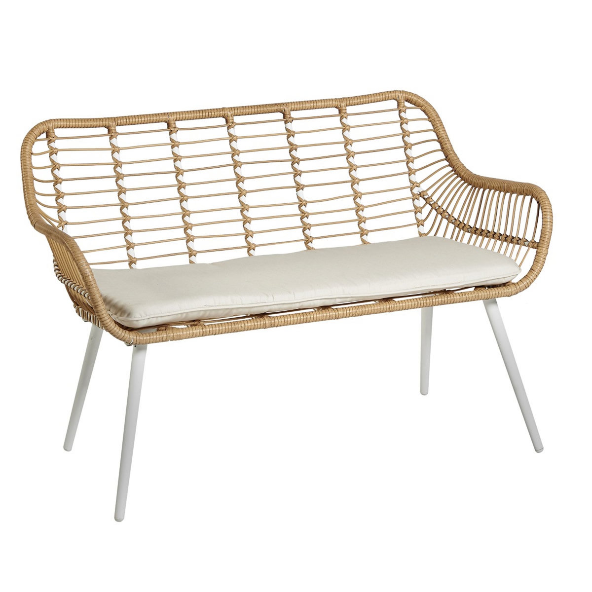 GARDENSTAR Salon bas de jardin - 4 places - Acier - Imitation osier