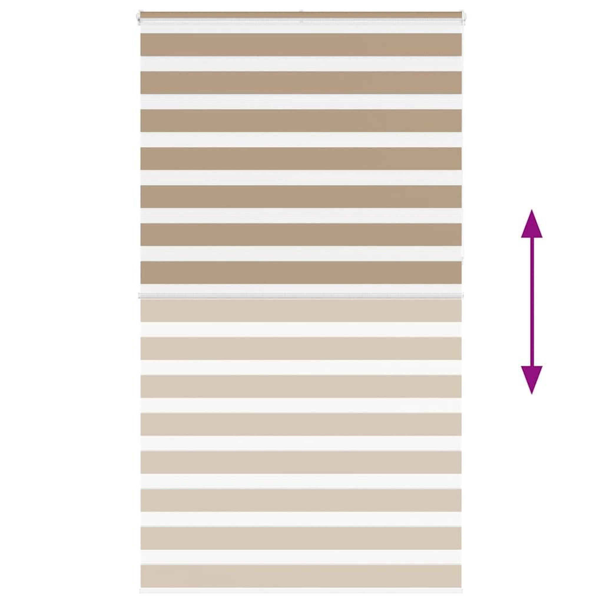 Voir la diapositive 5 : VIDAXL Store zebre marron sable largeur du tissu 115,9 cm polyester