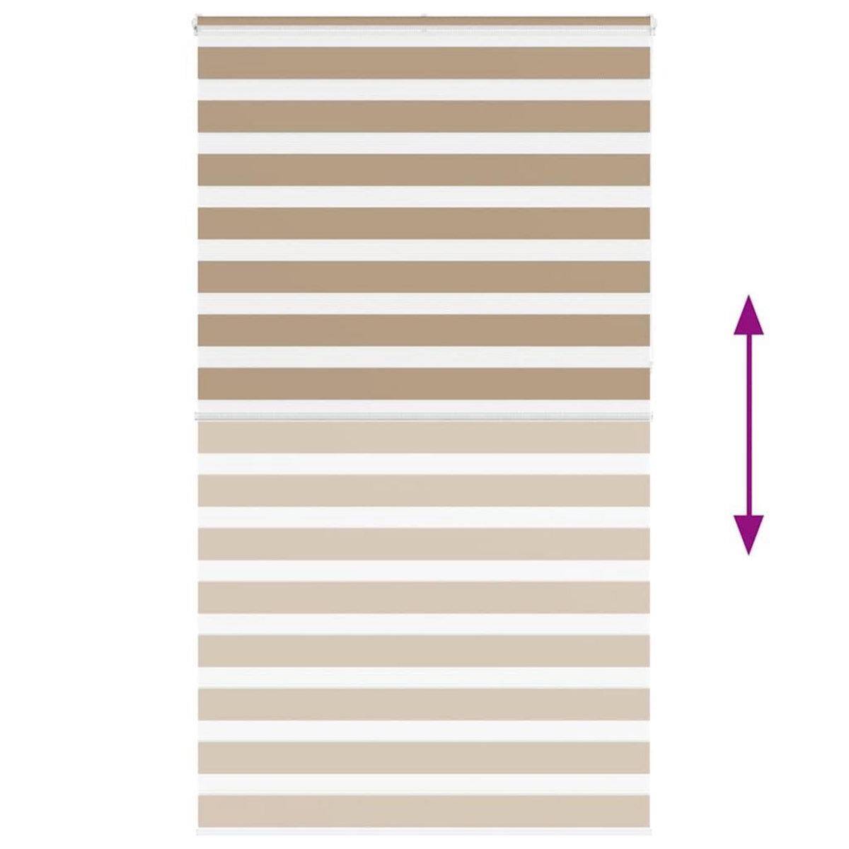 VIDAXL Store zebre marron sable largeur du tissu 115,9 cm polyester