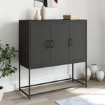 VIDAXL Buffet haut noir 100,5x39x107 cm acier