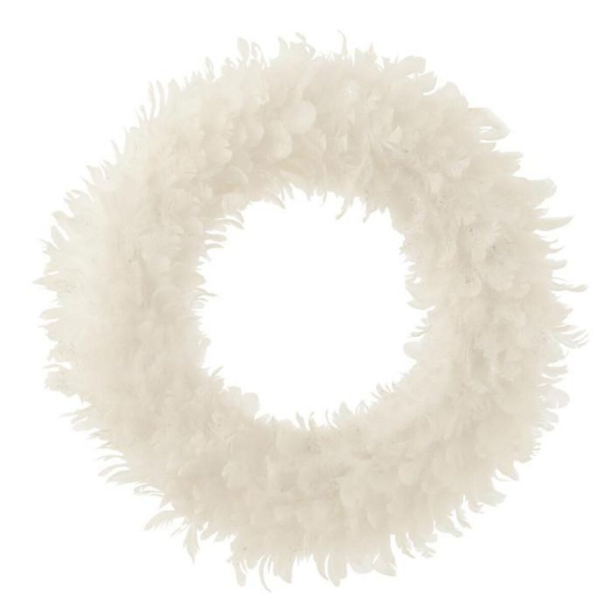 Paris Prix Couronne de Noël avec Plumes  Gina  50cm Blanc