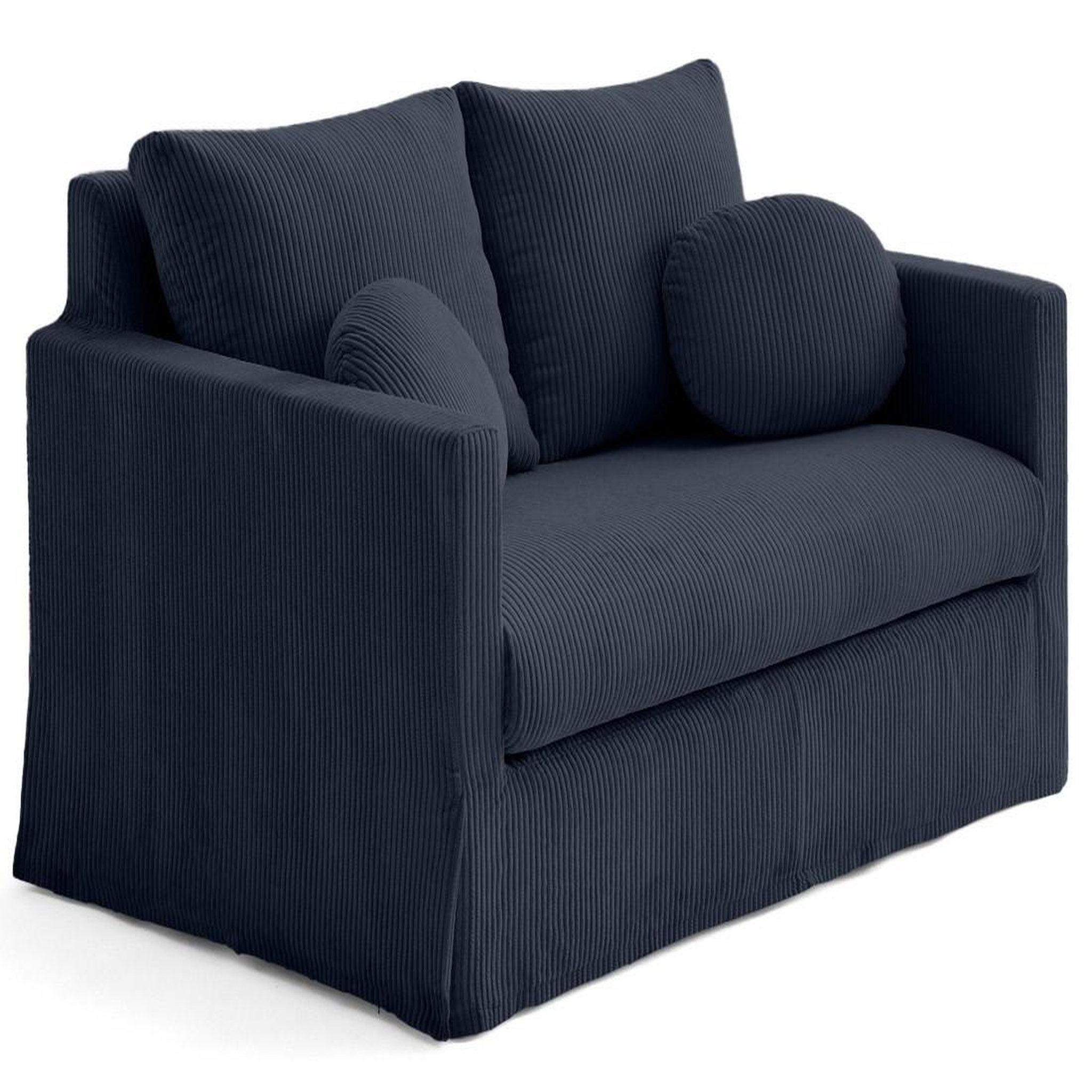 Voir la diapositive 3 : LISA DESIGN Serena - canapé droit déhoussable 2 places en velours côtelé