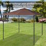 Voir la diapositive 2 : OUTSUNNY Toile de rechange pour pavillon tonnelle tente 3 x 3 m polyester haute densité 180 g/m² revêtement PA anti-UV chocolat