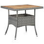 Voir la diapositive 1 : VIDAXL Table d'exterieur Gris Resine tressee et bois d'acacia solide