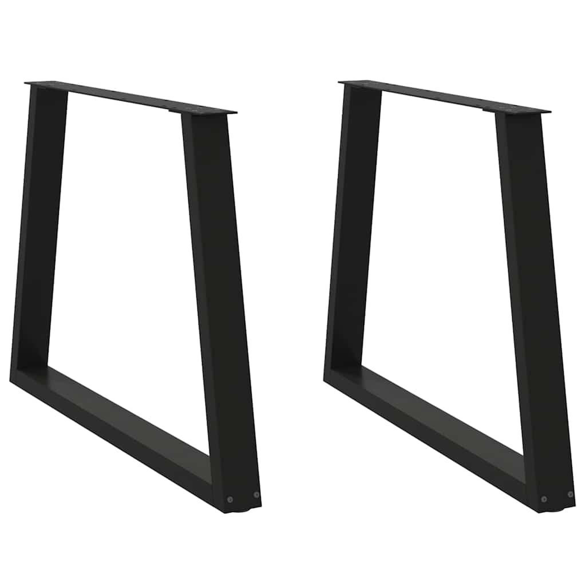 VIDAXL Pieds de table a manger forme de V 2 pcs noir 90x(72-73,3) cm